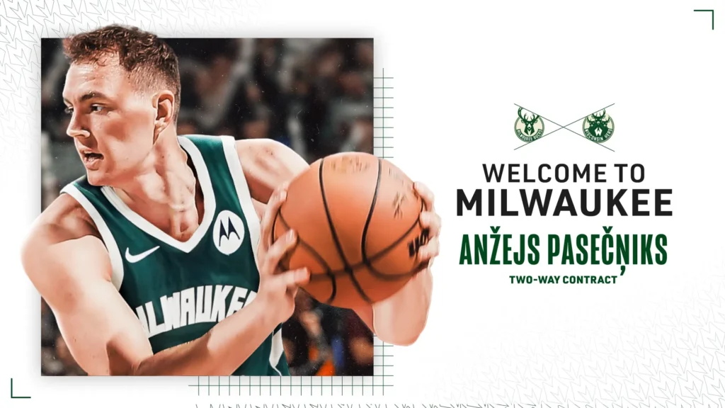 Milwaukee Bucks Sign Anžejs Pasečņiks To A Two-Way Contract