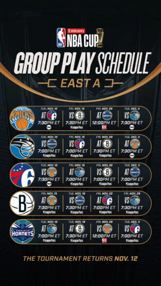 Hornets Announce Emirates NBA Cup 2024 Group Play Schedule